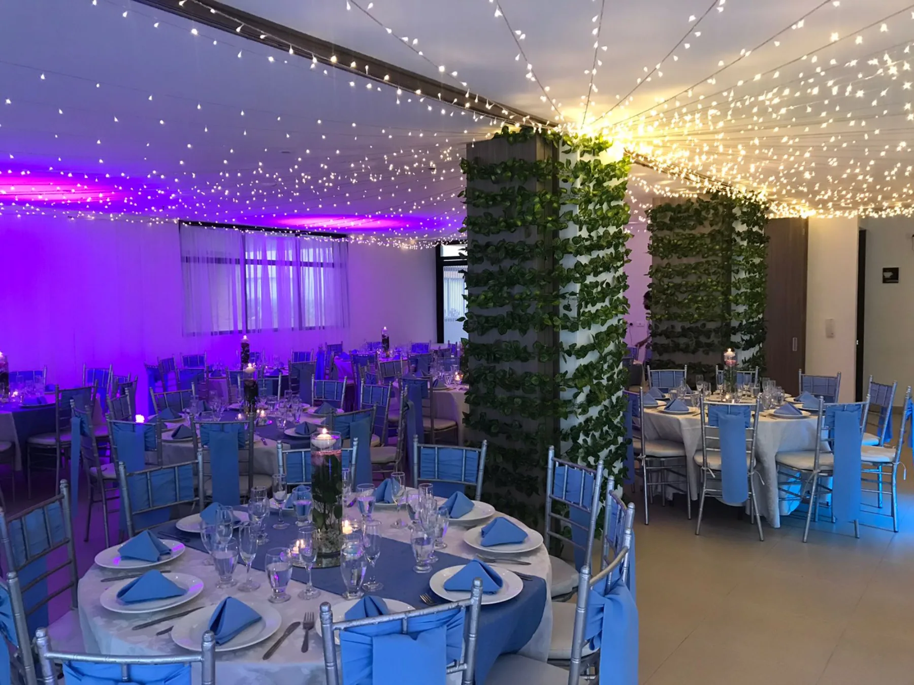 Salón montado para fiesta de 15 años en Bogotá